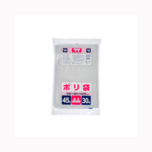 ジャパックス ＪＮＬ４８３ポリ袋４５Ｌ透明 ゴミ袋・ポリ袋 ぺール用