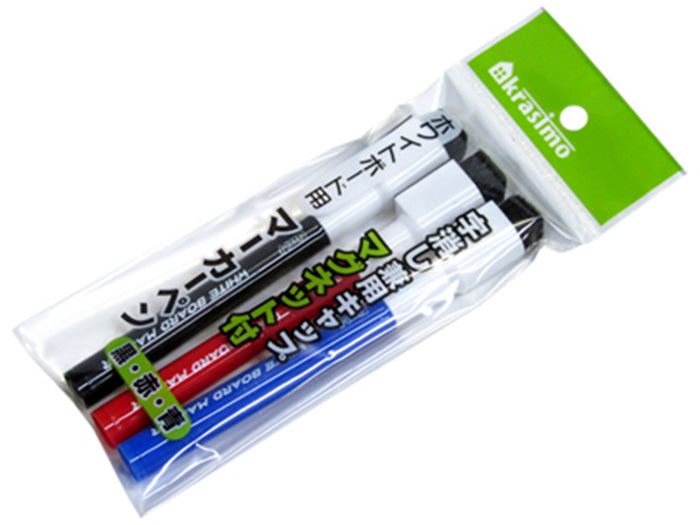 ホワイトボードマーカー3本組 黒赤青　メール対応