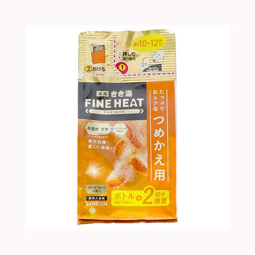 バスクリン きき湯ファインヒート　グレープフルーツ　つめかえ用５００Ｇ　 入浴剤 炭酸ガス