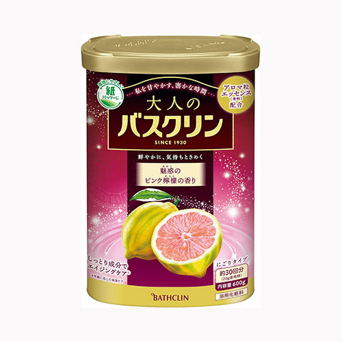 バスクリン 大人のバスクリン　魅惑のピンクレモンの香り　６００ｇ 入浴剤 温浴