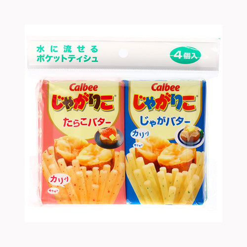 ダイレイ カルビー　じゃがりこ４個  家庭紙  ティッシュ 　 メール便対応