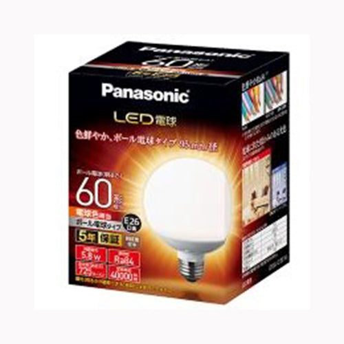 パナソニックコンシューマーマーケティングＶＥ社 ＬＥＤ電球　ボール電球タイプ　ＬＤＧ６ＬＧ９５Ｗ　 軽電化 電球