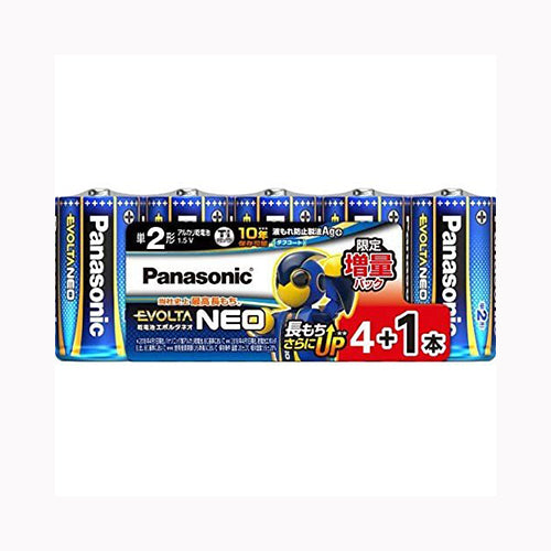 パナソニック ＬＲ１４ＮＪＳＰ／５Ｓ　エボルタネオ乾電池　増量パック単２形４＋１  軽電化  乾電池  メール便対応