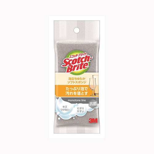 スリーエムジャパン ＳＢ泡立ちゆたかソフトスポンジグレー　 台所消耗品 たわし・ふきん