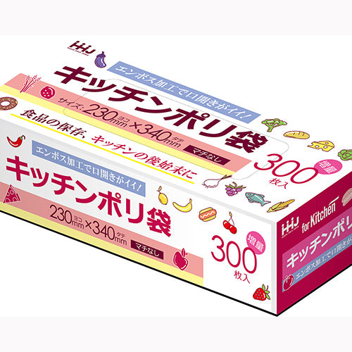 ハウスホールドジャパン KB22 キッチンポリ袋増量300枚入り ゴミ袋・ポリ袋 小物用品
