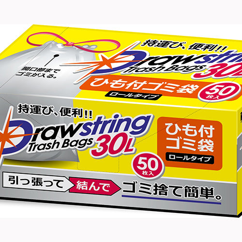 ハウスホールドジャパン ＲＤ３０　紐付きロールゴミ袋　半透明　３０Ｌ　５０枚 ゴミ袋・ポリ袋 ぺール用