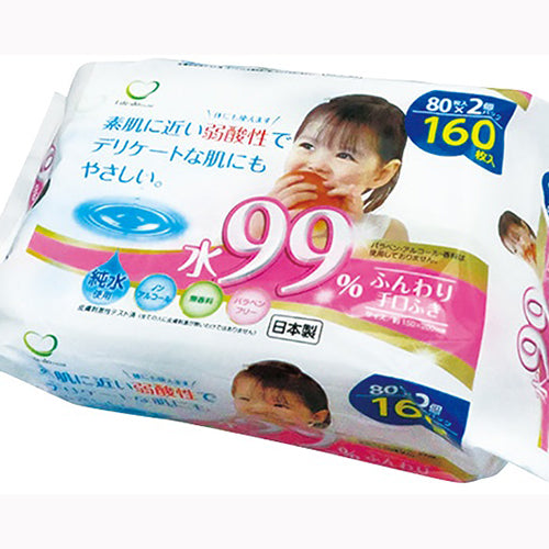 ライフ堂 ふんわり手口ふき水９９％　８０枚２Ｐ ベビー用品 ベビースキンケア 　