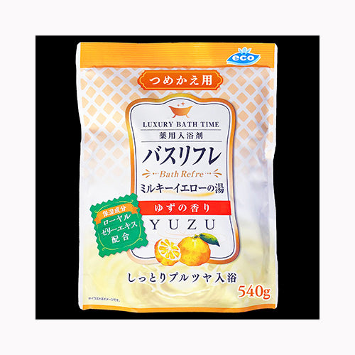 ライオンケミカル バスリフレ薬用入浴剤イエローのにごり湯つめかえ用ゆずの香りＲ６８０Ｇ 入浴剤  温浴 　