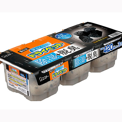 エステー 備長炭ドライペット　３個パックＴ 除湿剤  タンクタイプ  その他除湿剤・乾燥剤  日用品 除湿剤・乾燥剤
