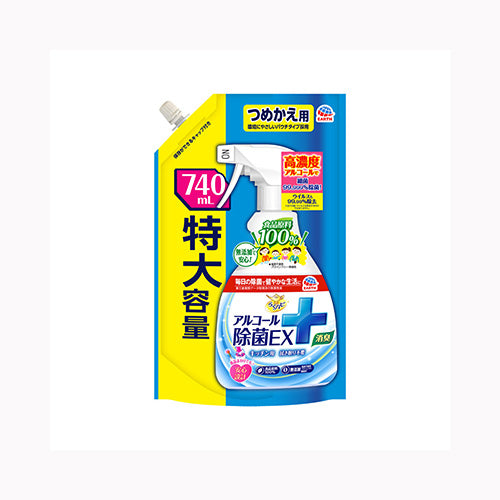 アース製薬 らくハピ　アルコール除菌ＥＸつめかえ　７４０ＭＬ　 衛生用品 アルコールジェル
