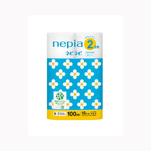 王子ネピア ネピアネピネピトイレットロール２倍巻１２ロールシングル１００Ｍ 家庭紙  トイレットペーパー