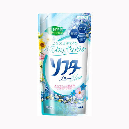 カネヨ石鹸 抗菌剤入りソフター１／３ブルー詰替　４１０ＭＬ 洗濯補助剤 柔軟剤