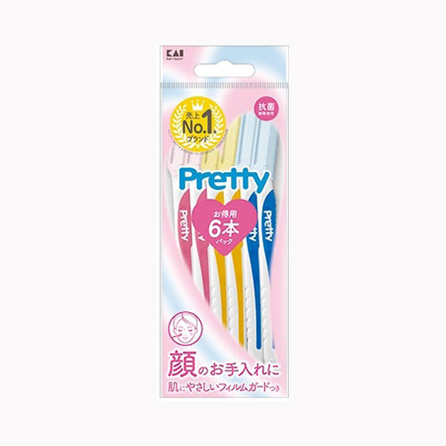 貝印 プリティー フェイスL 6本入 GA0084 FRL－6P2  カミソリ 女性用  メール便対応