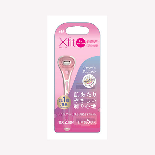 貝印 GA0094 Xfit for women 敏感肌用 カミソリ 替刃2個付 カミソリ 女性用