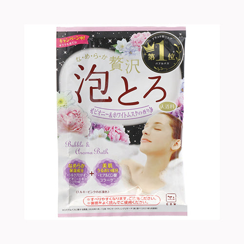 牛乳石鹸共進社 お湯物語　ぜい沢泡とろ入浴料　ピオニー＆ホワイトムスクの香り  入浴剤  スキンケア 　 1回使い切り入浴剤 バス・洗面 入浴剤   メール便対応