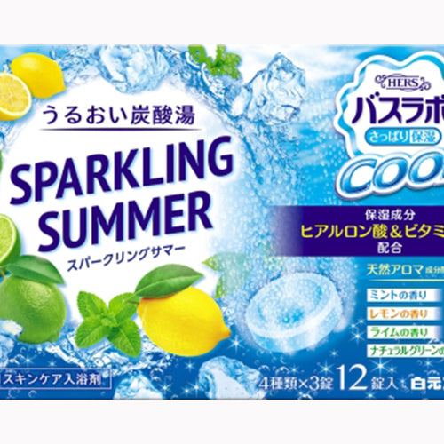 白元アース ＨＥＲＳバスラボクール　ＳＰＡＲＫＬＩＮＧ　ＳＵＭＭＥＲ　１２錠入 入浴剤  炭酸ガス  炭酸入浴剤 バス・洗面 入浴剤 クール入浴剤