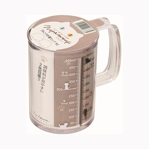 貝印 Nyammy(ニャミー) ねこの計量カップ500ml 台所消耗品 調理用品・レンジ調理容器　　　