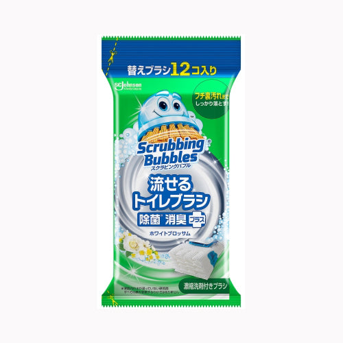 ジョンソン スクラビングバブル　流せるトイレブラシ　ホワイトブロッサム替え 住居洗剤 トイレ