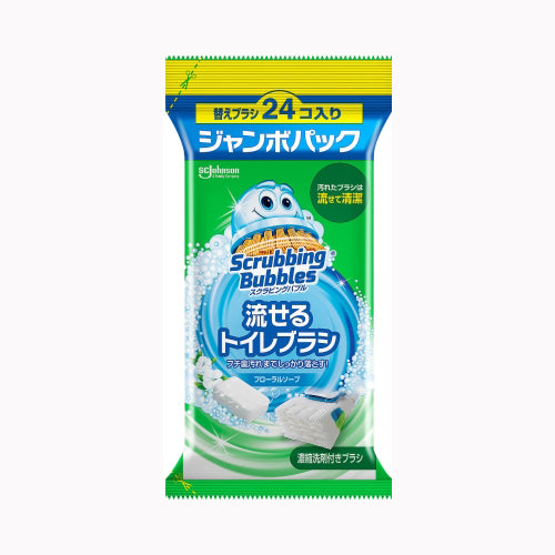 ジョンソン スクラビングバブル　流せるトイレブラシ　フローラルソープ替えジャンボ 住居洗剤 トイレ