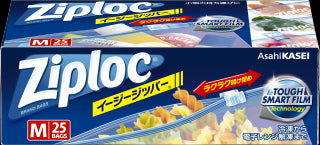 旭化成ホームプロダクツ ジップロックイージージッパーＭ大容量品２５枚入 行楽用品 保存容器・ジッパーバック　　　