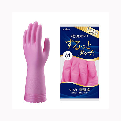 ショーワグローブ ナイスハンドするっとタッチ　Ｍルビーピンク  手袋 炊事手袋 塩化ビニール手袋 掃除用品 キッチン用品 手袋 その他キッチン用品  ホーム・キッチン メール便対応