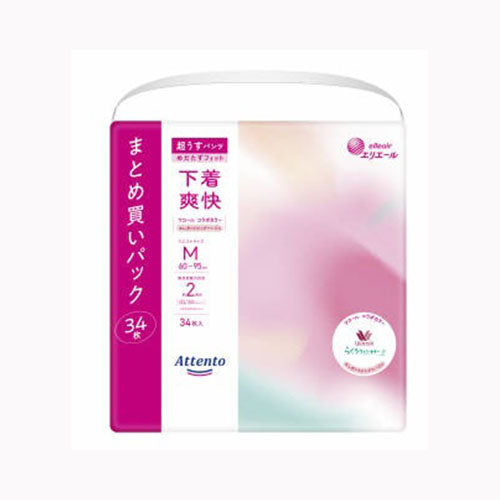 大王製紙 アテント超うすパンツ下着爽快エレガントピンクべージュＭ３４枚 介護用品 大人用オムツ
