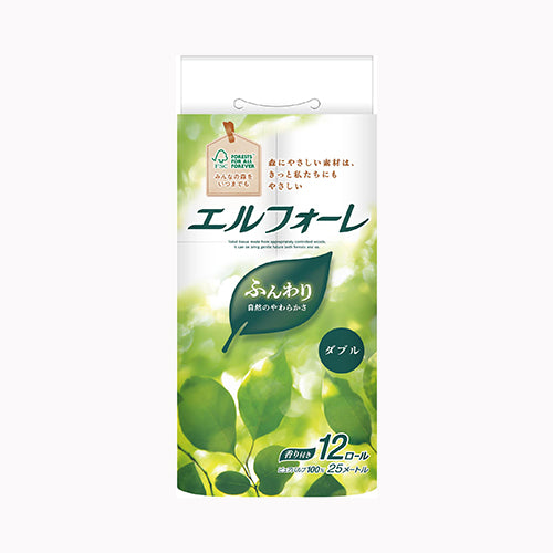 大王製紙 エルフォーレトイレットティシュー１２Ｒ（ダブル） 家庭紙  トイレットペーパー