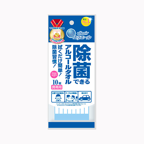 大王製紙 エリエール除菌アルコールタオル携帯１０枚　 家庭紙 ウェットティッシュ