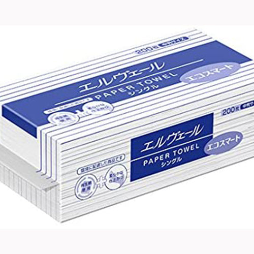 大王製紙 エルヴェールペーパータオルエコスマートシングル２００枚（中判） 清掃用品 ゴミ箱・その他