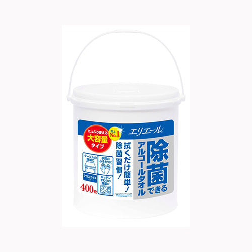 大王製紙 エリエール除菌アルコールタオル本体４００枚 家庭紙 ウェットティッシュ 除菌ウェットシート 除菌剤  日用品 ペーパー類医療品・衛生用品 ウェットティッシュ