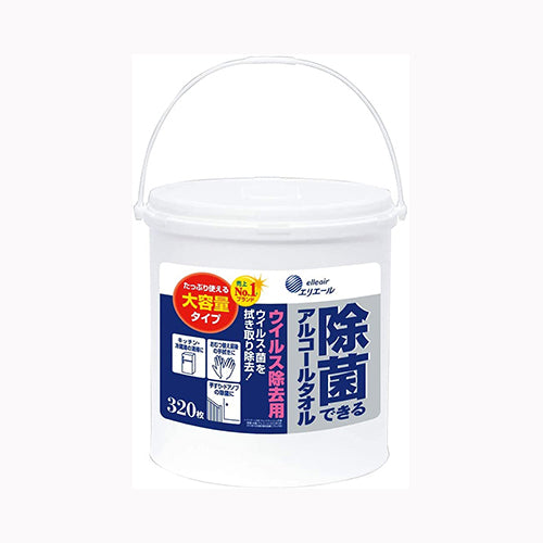 大王製紙 エリエール除菌できるアルコールタオルウイルス除去用大容量本体３２０枚 家庭紙 ウェットティッシュ 除菌ウェットシート 除菌剤  日用品 ペーパー類医療品・衛生用品 ウェットティッシュ