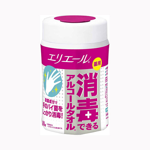 大王製紙 エリエール消毒できるアルコールウェット本体８０枚　 家庭紙 ウェットティッシュ 除菌ウェットシート 除菌剤  日用品 ペーパー類医療品・衛生用品 ウェットティッシュ