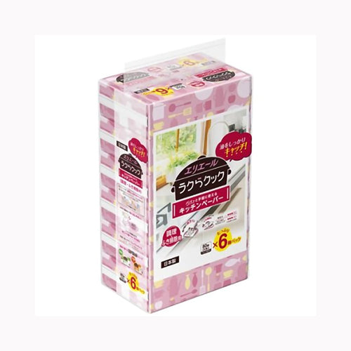 大王製紙 エリエールラクらクックパパッと手軽に使えるキッチンペーパー８０Ｗ６Ｐ 家庭紙 キッチンタオル キッチンペーパー  日用品 ペーパー類 ホーム・キッチンキッチン用品 キッチンタオル