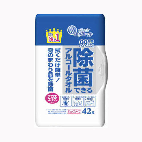 大王製紙 エリエール除菌できるアルコールタオルボックス本体４２枚 家庭紙 ウェットティッシュ