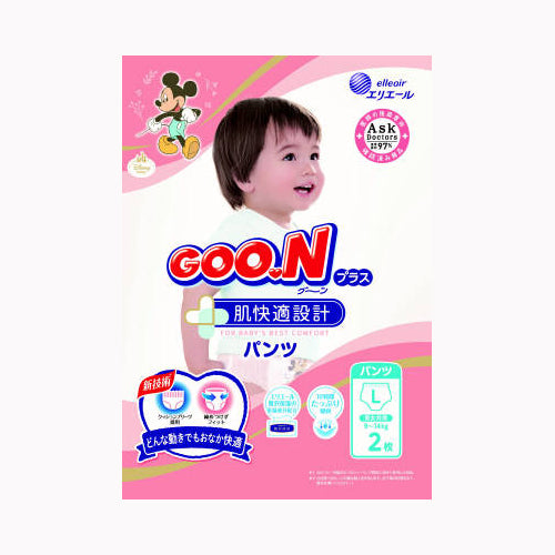 大王製紙 グ～ンプラス肌快適設計　Ｌサイズ　２枚 ベビー用品 オムツ