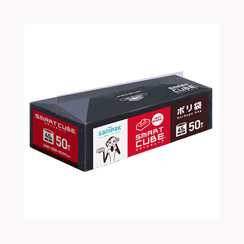 日本サニパック ＳＣ５２スマートキューブ４５Ｌ５０Ｐ黒 ゴミ袋・ポリ袋 ぺール用