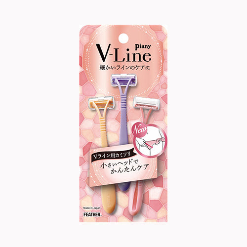 フェザー安全剃刀 ピアニィＶＬ（Ｖライン用）３本入  カミソリ 女性用  メール便対応