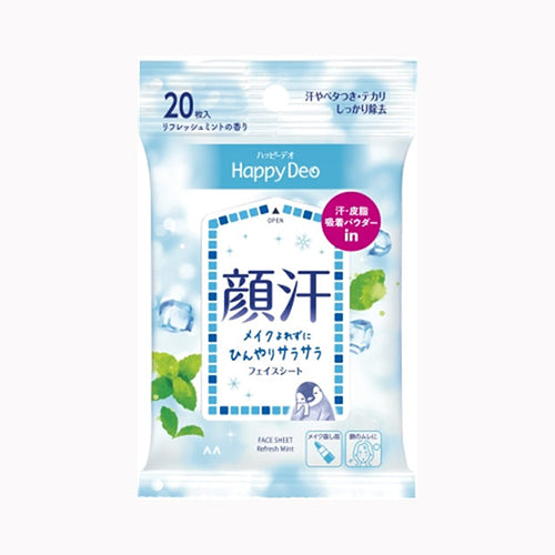 マンダム マンダム　ハッピーデオ　フェイスシート　リフレッシュミント  化粧品 ボディケア メール便対応