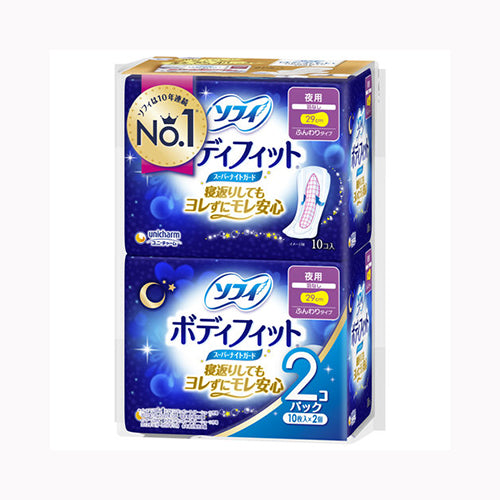ユニ・チャーム ソフィＢＦスーパーナイトガード羽なし１０枚×２ フェミニンケア 生理用品  夜用 サニタリー