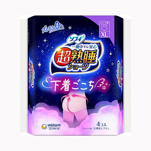 ユニ・チャーム ソフィ超熟睡ショーツ　ＸＬ　４枚 フェミニンケア 生理用品 夜用 サニタリー