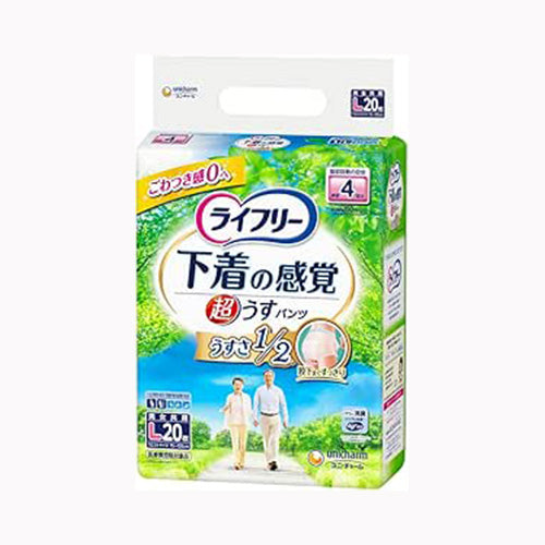 ユニ・チャーム ライフリー超うす型下着感覚パンツ４回Ｌ２０枚 介護用品 大人用オムツ