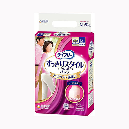 ユニ・チャーム ライフリーすっきりスタイルパンツピンクＭ２０枚 介護用品 大人用オムツ