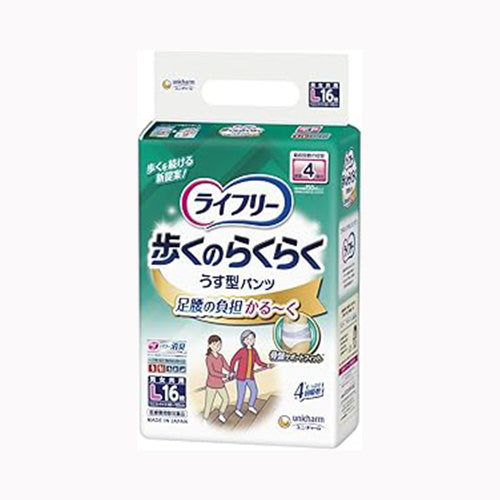 ユニ・チャーム ライフリー歩くのらくらくうす型パンツ４回Ｌ１６枚 介護用品 大人用オムツ