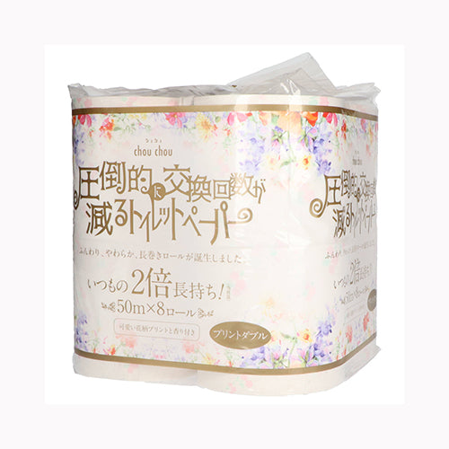 泉製紙 圧倒的に交換回数が減るトイレットペーパーシュシュプリント8ロールダブル2倍巻き 家庭紙 トイレットペーパー