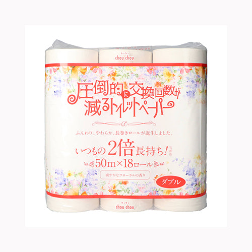 泉製紙 圧倒的に交換回数が減るトイレットペーパーシュシュ18ロールダブル2倍巻き 家庭紙 トイレットペーパー