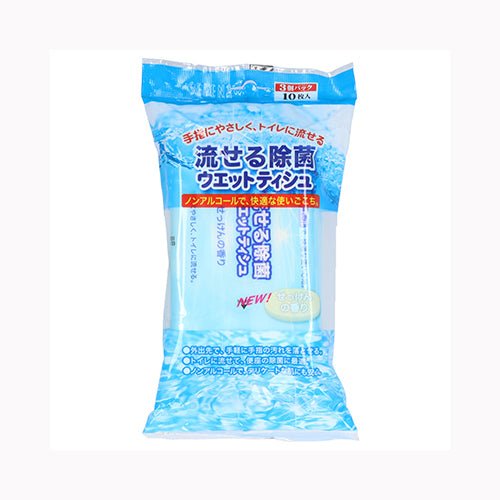 コットン・ラボ 水に流せる除菌ウェットティシュ１０枚３Ｐ 家庭紙 ウェットティッシュ 除菌ウェットシート 除菌剤  日用品 ペーパー類医療品・衛生用品 携帯用ウェットティッシュ