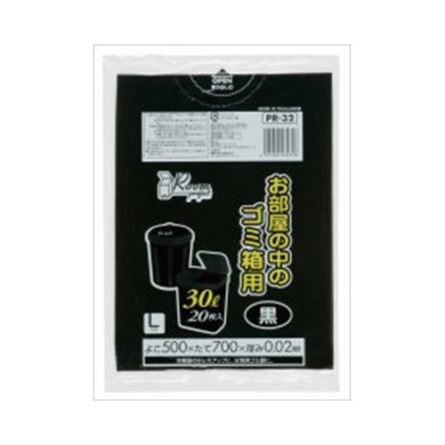 【メール便送料無料】PR32部屋用ごみ袋30L20P黒JANCODE4521684232328