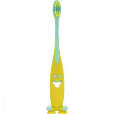 【メール便送料無料】ユーカンパニー ピタット スマイリー歯ブラシ 吸盤&キャップ付 ファンイエロー 1本入JANCODE4525154149734