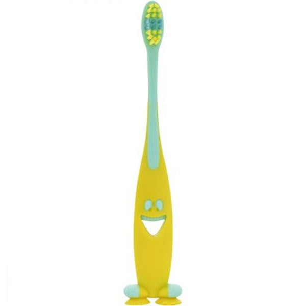 【メール便送料無料】ユーカンパニー ピタット スマイリー歯ブラシ 吸盤&キャップ付 ファンイエロー 1本入JANCODE4525154149734