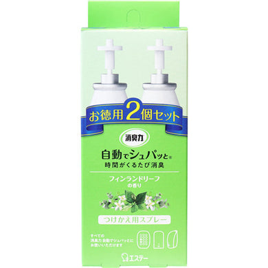 【送料無料】消臭力 自動でシュパッと つけかえ用スプレー フィンランドリーフの香り お徳用2個セットJANCODE4901070129065